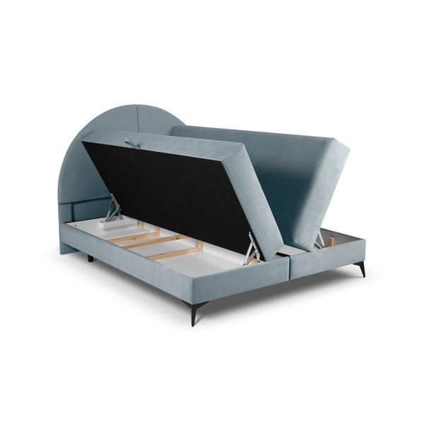 Világoskék boxspring ágy tárolóhellyel 180x200 cm Sunset – Cosmopolitan Design-image-4