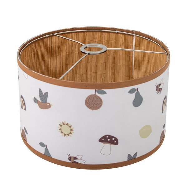 Fehér-barna gyerek lámpabúra textil búrával ø 34 cm Agnes – Bloomingville Mini