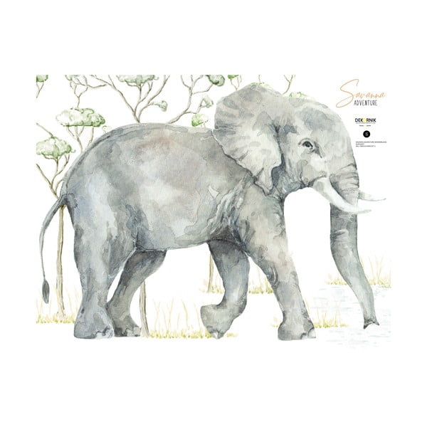 Gyerek falmatrica elefánt motívummal, 87 x 65 cm - Dekornik