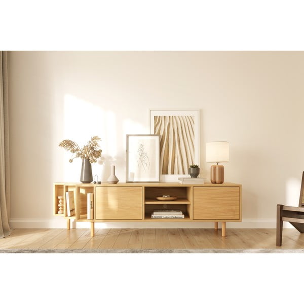 Natúr színű TV-állvány tölgyfa dekorral 189x50x44 cm Shift – Woodman-image-1
