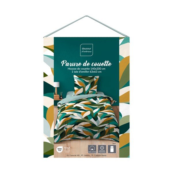 Egyszemélyes pamut ágyneműhuzat 140x200 cm Swan – douceur d'intérieur-image-1