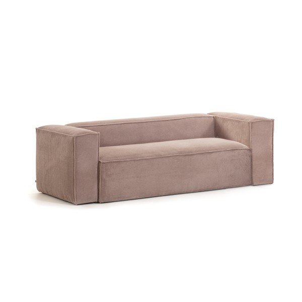 Blok rózsaszín kordbársony kanapé, 240 cm - Kave Home-image-2