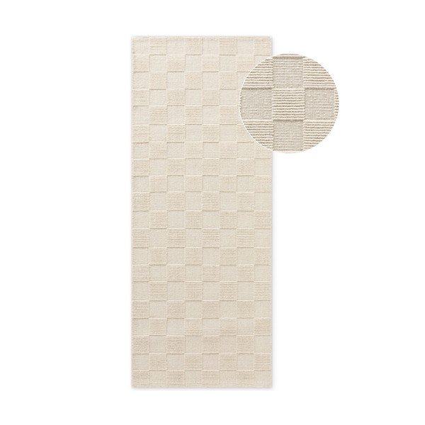 Krémszínű kézi szövésű gyapjú futószőnyeg 80x200 cm Scala – Villeroy&Boch
