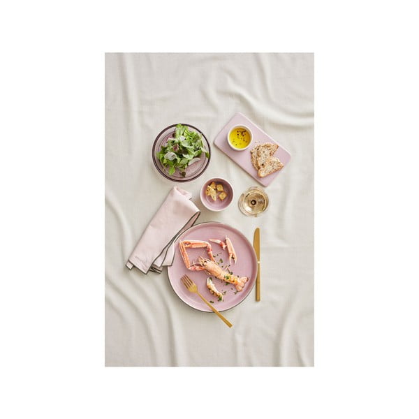 Világos rózsaszín agyagkerámia szervírozó tálca, 22 x 12,8 cm - Bitz-image-2