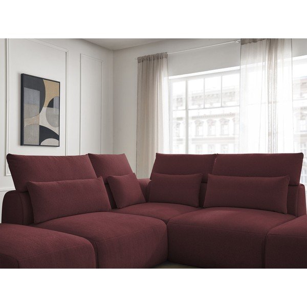 Piros állítható moduláris sarokkanapé Jana – Bobochic Paris-image-2