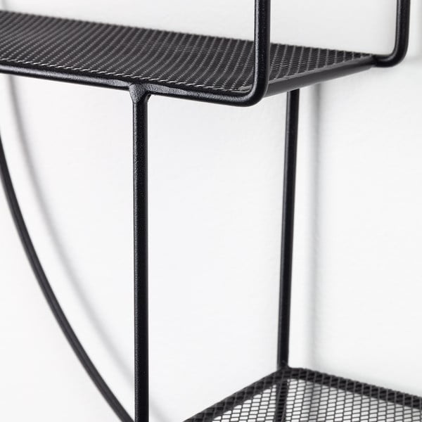 Fekete többszintes fém fali polc 55 cm Across – Kave Home-image-3