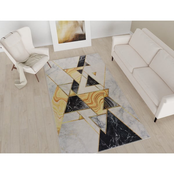 Fekete-fehér mosható futószőnyeg 80x200 cm – Vitaus-image-1