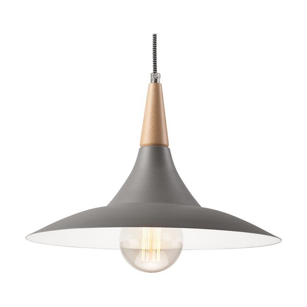 Szürke függőlámpa fém búrával ø 30 cm Ufo – LAMKUR-image-4