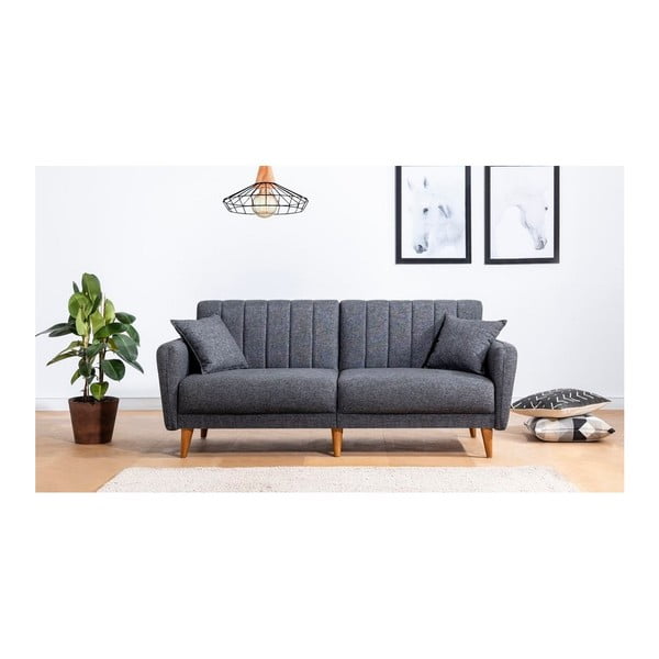 Julitta sötétszürke háromszemélyes kanapé