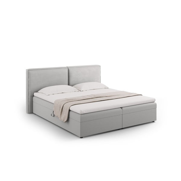 Világosszürke ágyneműtartós boxspring ágy 160x200 cm Arendal – Cosmopolitan Design-image-1