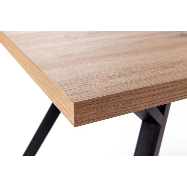 Natúr színű étkezőasztal tölgyfa asztallappal 90x160 cm Marion – Marckeric-image-4