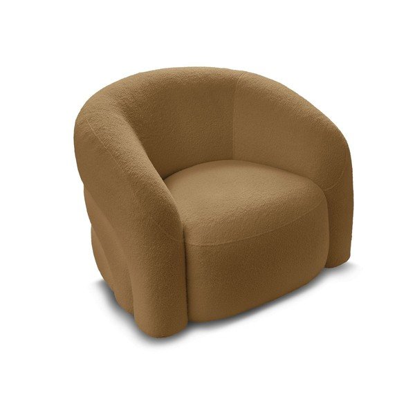 Mustársárga forgó buklé fotel Elina – Bobochic Paris-image-3