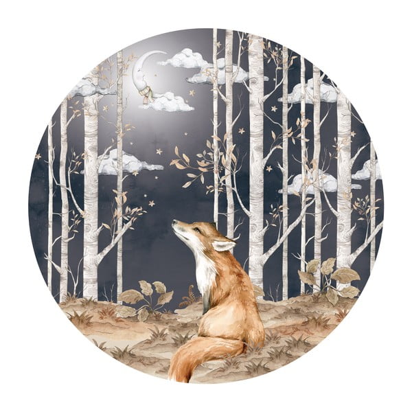 Fox in a Circle gyerek falmatrica, ø 200 cm - Dekornik