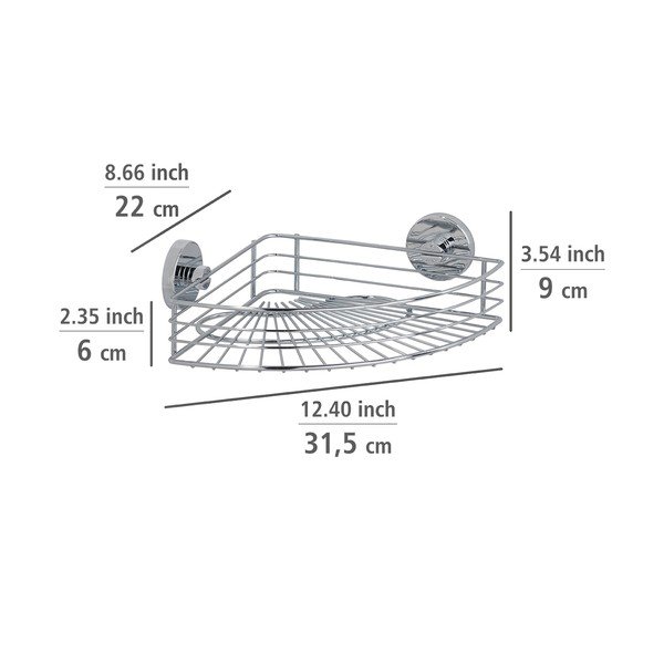 Fényes ezüstszínű öntapadós fürdőszobai kiegészítő szett Bari – Wenko-image-2