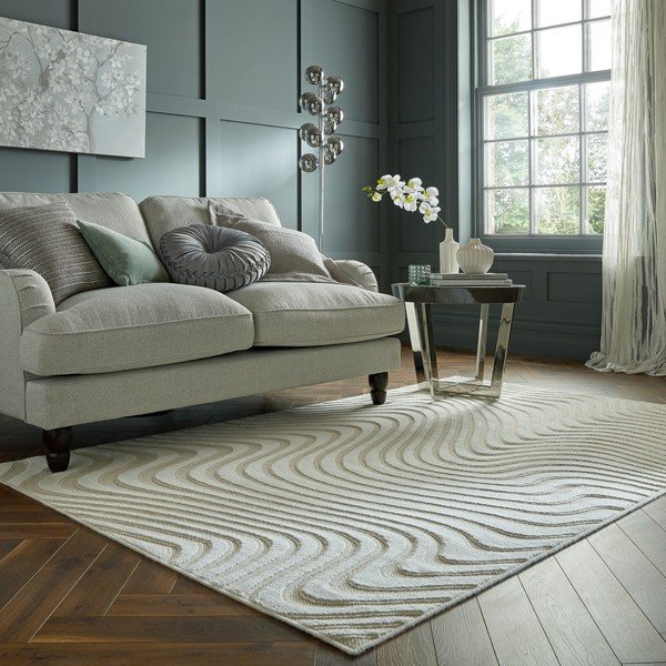 Bézs gyapjú szőnyeg 230x160 cm Patna Channel - Flair Rugs-image-1