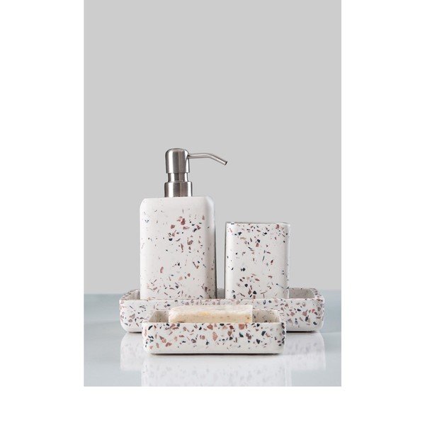 Fehér poligyanta fürdőszobai kiegészítő szett Mozaik – Mioli Decor-image-1