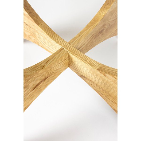 Natúr színű kerek dohányzóasztal üveg asztallappal ø 80 cm Kobe – Zuiver-image-3