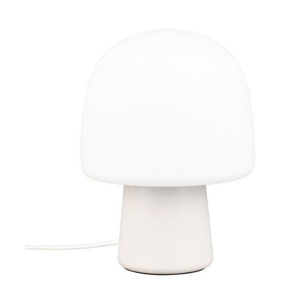 Fehér asztali lámpa üveg búrával (magasság 27 cm) Steen – Trio