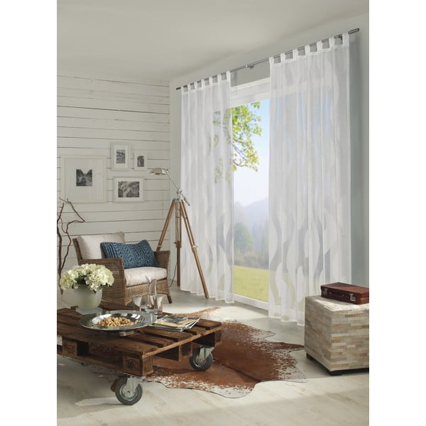 Fehér átlátszó függöny 245x140 cm Scherli - Gardinia-image-2