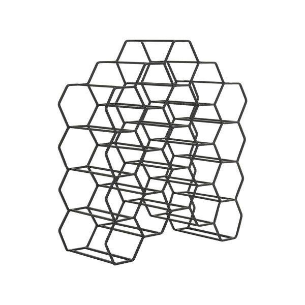 Fekete fém bortartó polcos állvány, palackok száma 12 Salbris – Light & Living-image-2