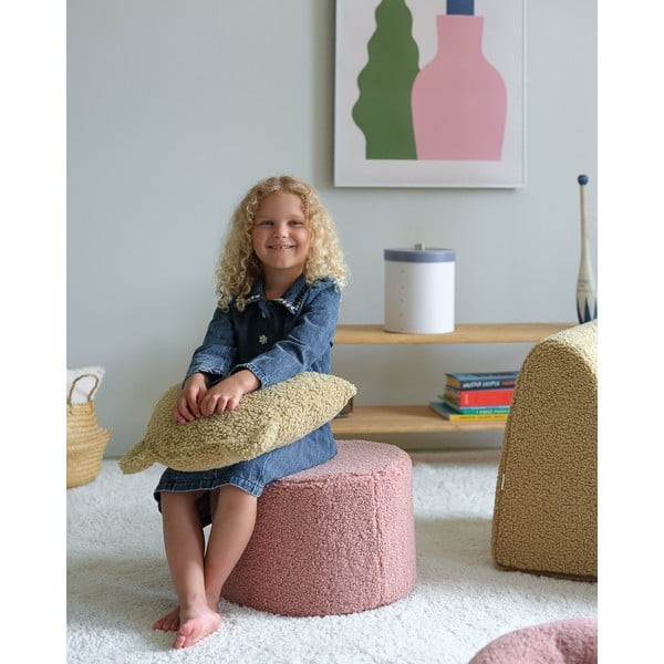 Rózsaszín buklé gyerek puff – Wigiwama-image-1