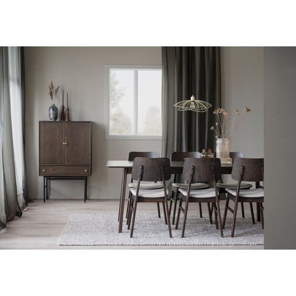 Nagano barna étkezőasztal tölgyfa dekorral, 205 x 95 cm - Rowico-image-1