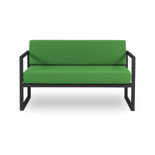 Nicea zöld kétszemélyes kültéri kanapé fekete kerettel - Calme Jardin