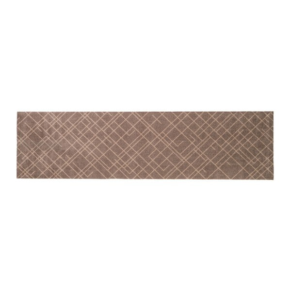 Lines barna-bézs lábtörlő, 67 x 250 cm - tica copenhagen