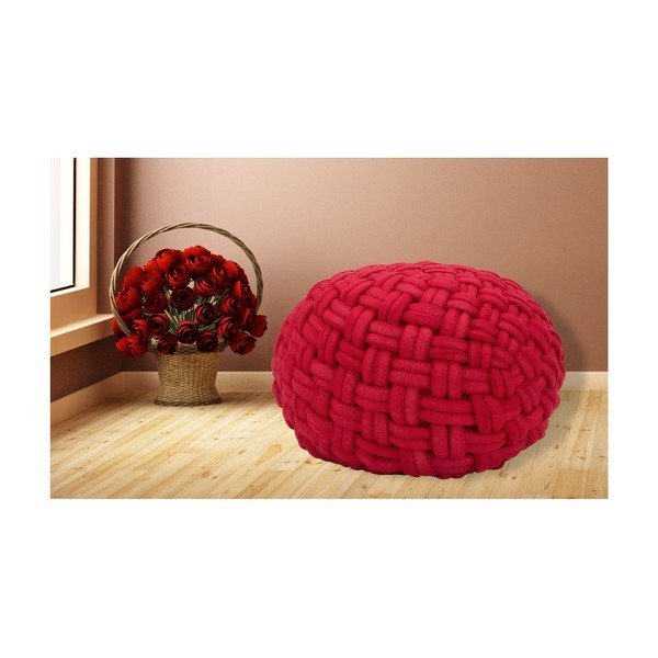 Rope borvörös puff, ø 50 cm - Mauro Ferretti-image-1