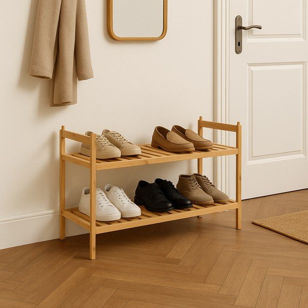 Natúr színű bambusz cipőtartó 69x35x25 cm Noris – Bonami Essentials-image-1