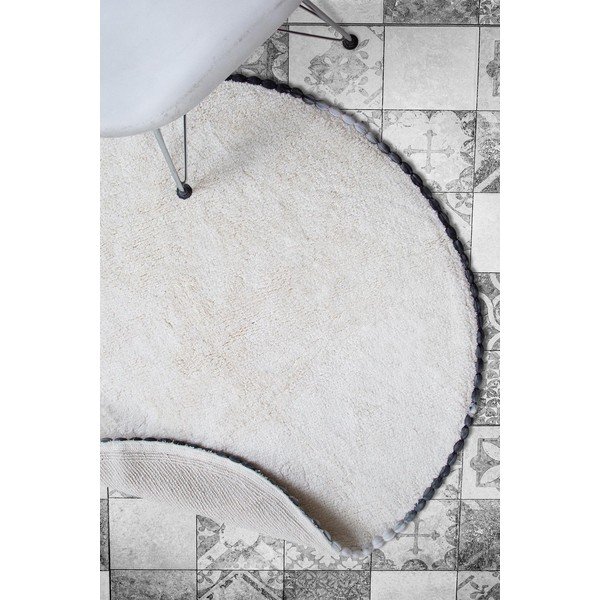 Ronan krémszínű pamut fürdőszobai kilépő, ø 90 cm - Irya Home Collection-image-1