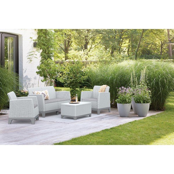 Világosszürke négyszemélyes kerti lounge szett Scandi Forma – Keter-image-1