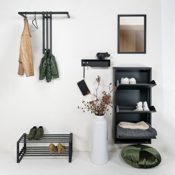 Fekete fém fali fogas 65 cm Senza – Spinder Design-image-2