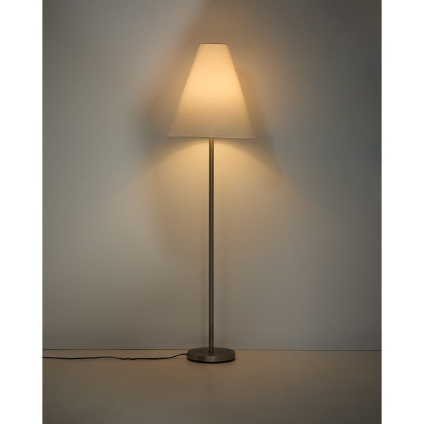 Ezüstszínű állólámpa textil búrával (magasság 153 cm) Navat – Kave Home-image-1