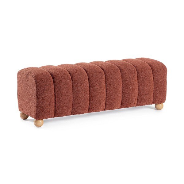 Terrakotta színű buklé párnázott pad Zora – Bizzotto-image-2