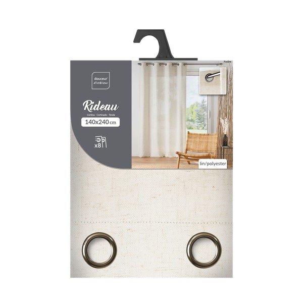 Krémszínű függöny 140x240 cm Pauline – douceur d'intérieur-image-4