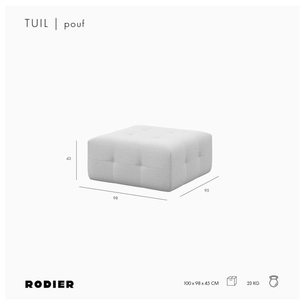 Szürke bársony lábtartó Tuil – Rodier-image-4