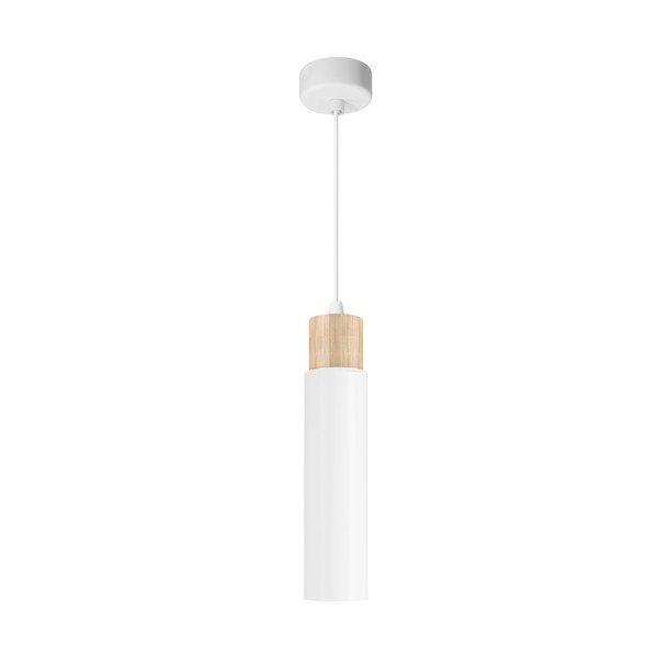 Fehér-natúr színű függőlámpa fém búrával Claro – Candellux Lighting