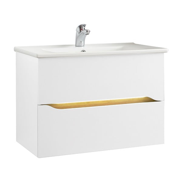 Fehér alacsony fali szekrény mosdókagyló nélkül 72x51 cm Set 857 – Pelipal-image-2