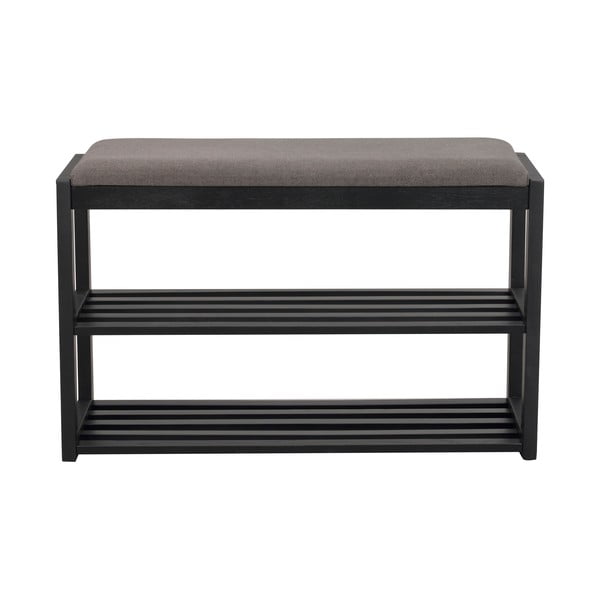 Fekete tölgyfa ülőkés cipőtartó Confetti – Rowico-image-2