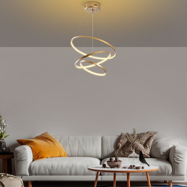 Aranyszínű LED függőlámpa ø 50 cm Simit – Opviq lights-image-3