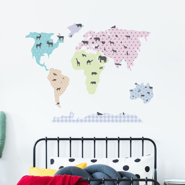 World Map Pastel with Animals falmatrica - Ambiance