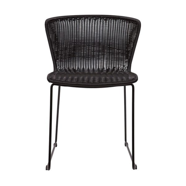 Fekete műrattan kerti szék szett 2 db-os Wings – WOOOD-image-3