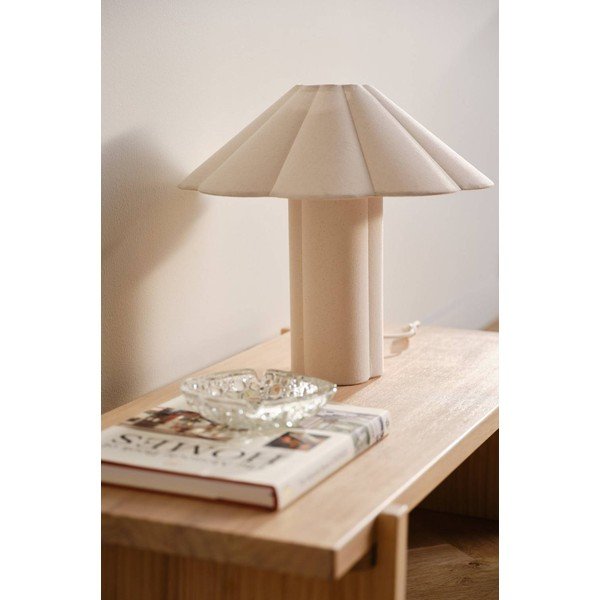 Krémszínű len asztali lámpa (magasság 38 cm) Gerd – Jotex-image-2