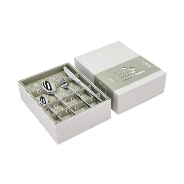 Ezüstszínű rozsdamentes acél evőeszköz készlet 16 db-os Twist – Gense-image-1