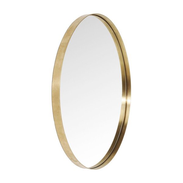 Round Curve kerek tükör sárgaréz színű kerettel, ⌀ 100 cm - Kare Design-image-1