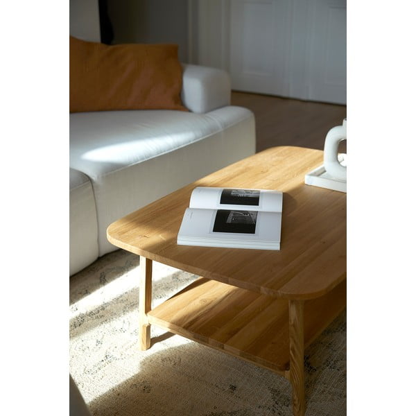 Natúr színű tölgyfa dohányzóasztal 60x100 cm Twig – The Beds-image-2