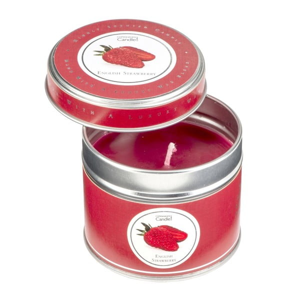 Illatgyertya fémdobozban eper illatban, 32 óra égési idővel - Copenhagen Candles