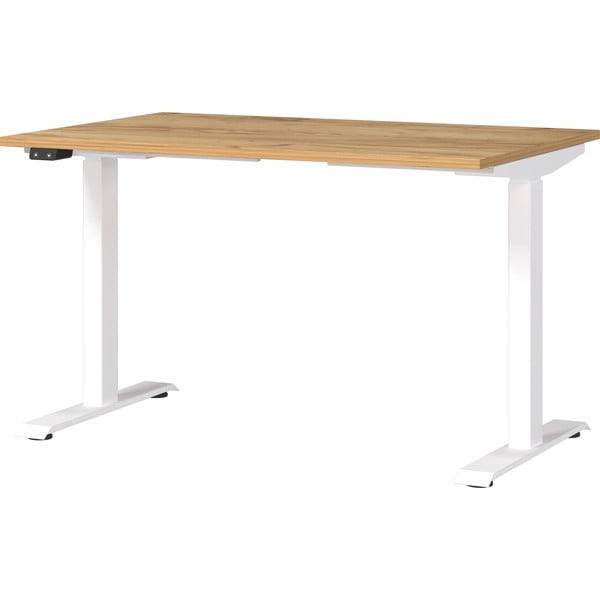 Íróasztal elektromosan állítható magassággal, tölgyfa dekoros asztallappal 80x120 cm Jet – Germania