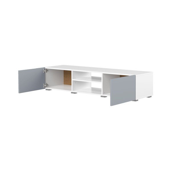 Fehér-szürke TV-állvány 140x31 cm Podium – TemaHome-image-3